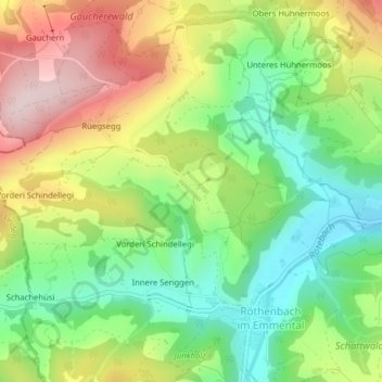 Carte topographique Würzbrunnen, altitude, relief