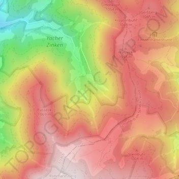 Carte topographique Siebenfelsen, altitude, relief