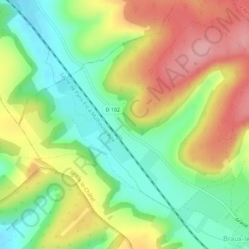 Carte topographique Abois, altitude, relief