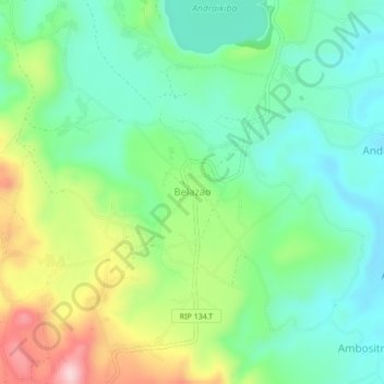 Carte topographique Belazao, altitude, relief