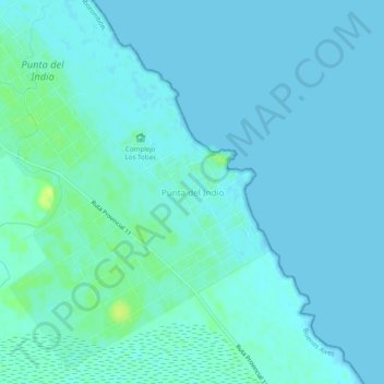 Carte topographique Punta del Indio, altitude, relief