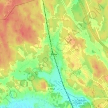 Carte topographique Alsike, altitude, relief
