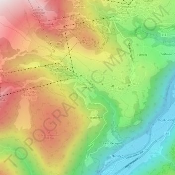 Carte topographique Sankt Zeno, altitude, relief
