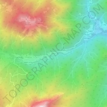 Carte topographique Gavaz, altitude, relief