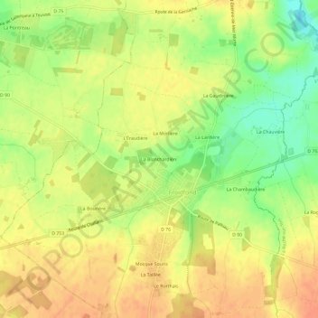 Carte topographique La Blanchardière, altitude, relief