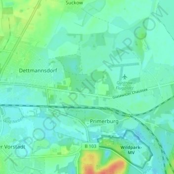Carte topographique Bockhorst, altitude, relief