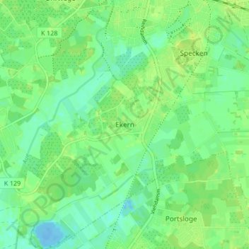 Carte topographique Ekern, altitude, relief