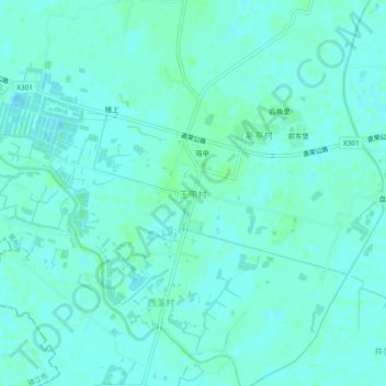 Carte topographique 王甲村, altitude, relief