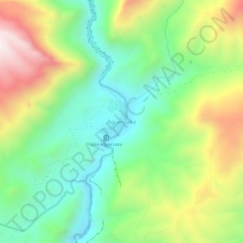 Carte topographique Aguerzaka, altitude, relief