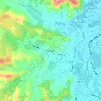 Carte topographique Picoazá, altitude, relief