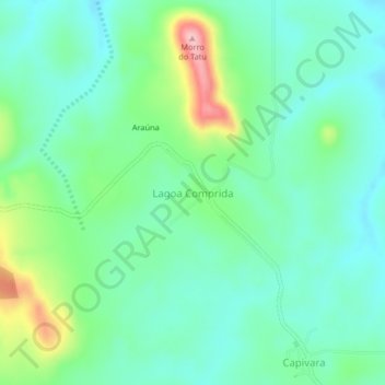 Carte topographique Lagoa Comprida, altitude, relief