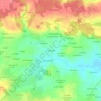 Carte topographique La Gourdelais, altitude, relief