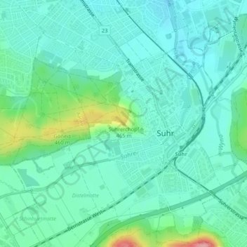 Carte topographique Suhrerchopf, altitude, relief