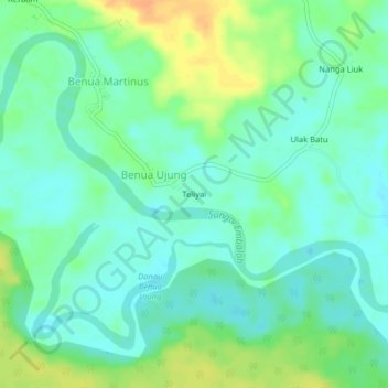 Carte topographique Teliyai, altitude, relief