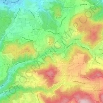 Carte topographique Waltenstein, altitude, relief