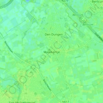 Carte topographique Maaskantje, altitude, relief