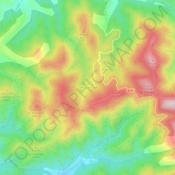 Carte topographique Saint-Guillaume, altitude, relief