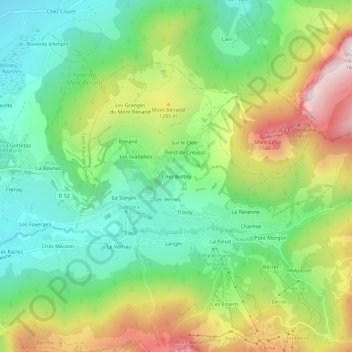 Carte topographique Chez Buttay, altitude, relief