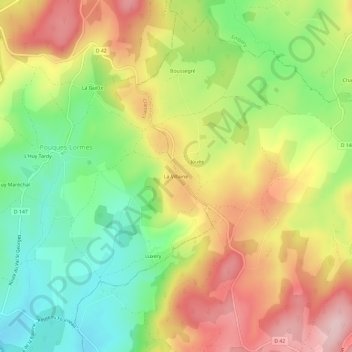 Carte topographique La Villaine, altitude, relief