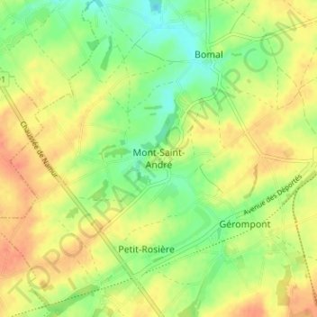 Carte topographique Mont-Saint-André, altitude, relief