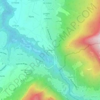 Carte topographique La Gargue, altitude, relief