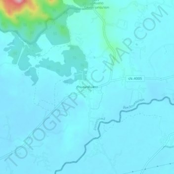Carte topographique Na Hin Lat, altitude, relief