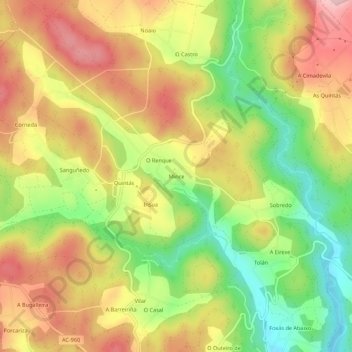 Carte topographique Mince, altitude, relief
