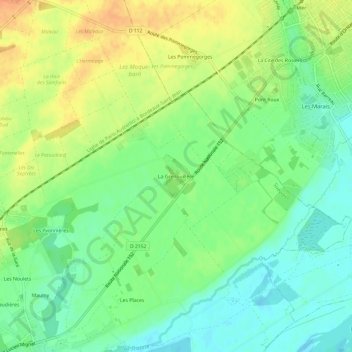 Carte topographique La Grenouillère, altitude, relief