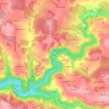 Carte topographique Le Moulin, altitude, relief