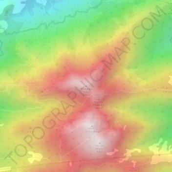 Carte topographique Pedra do Ponto, altitude, relief