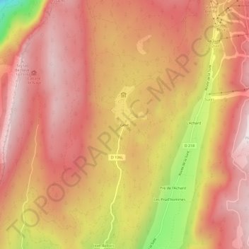 Carte topographique Gève, altitude, relief