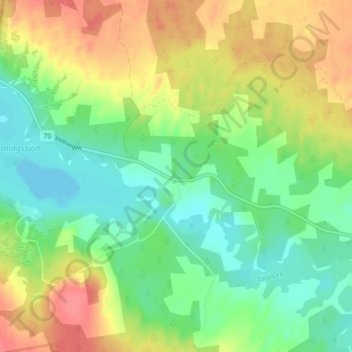 Carte topographique Flötningen, altitude, relief