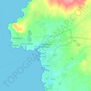Carte topographique Citadelle, altitude, relief