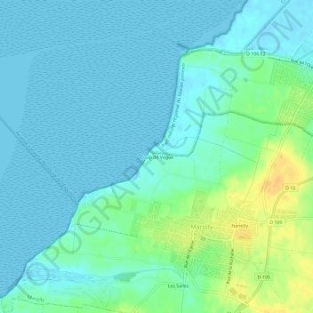 Carte topographique Coup de Vague, altitude, relief