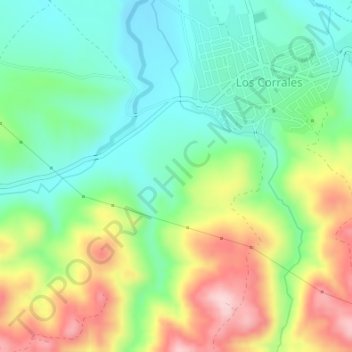 Carte topographique El Encinar, altitude, relief