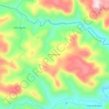 Carte topographique Cerro Agudo, altitude, relief