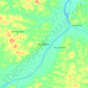 Carte topographique Kangaba, altitude, relief