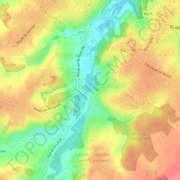 Carte topographique Renipont, altitude, relief