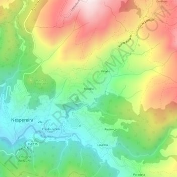 Carte topographique Pindêlo, altitude, relief