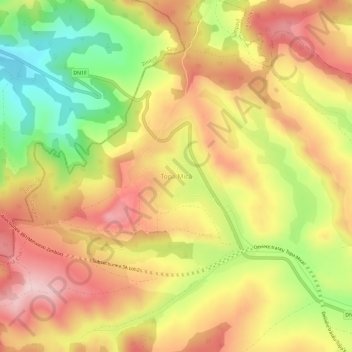 Carte topographique Topa Mică, altitude, relief