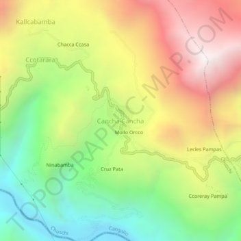Carte topographique Cancha Cancha, altitude, relief