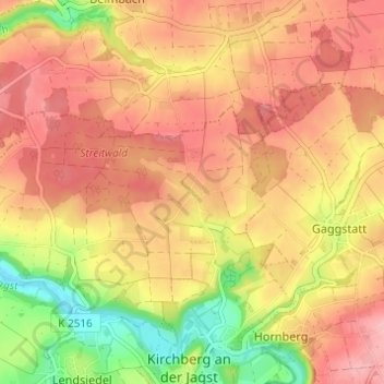 Carte topographique Weckelweiler, altitude, relief