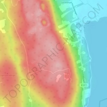 Carte topographique Vångaberget, altitude, relief