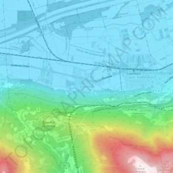 Carte topographique Contone, altitude, relief