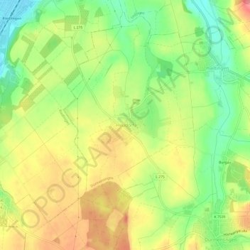 Carte topographique Heudorf, altitude, relief