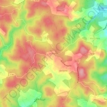 Carte topographique La Trapelle, altitude, relief