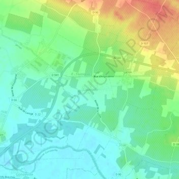Carte topographique Lautrait, altitude, relief