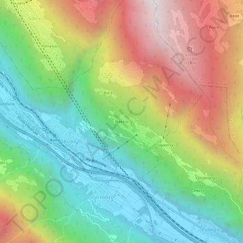 Carte topographique Bidesco, altitude, relief