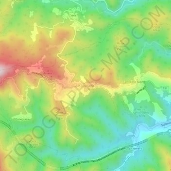 Carte topographique Mattarana, altitude, relief