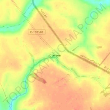 Carte topographique Stepne, altitude, relief